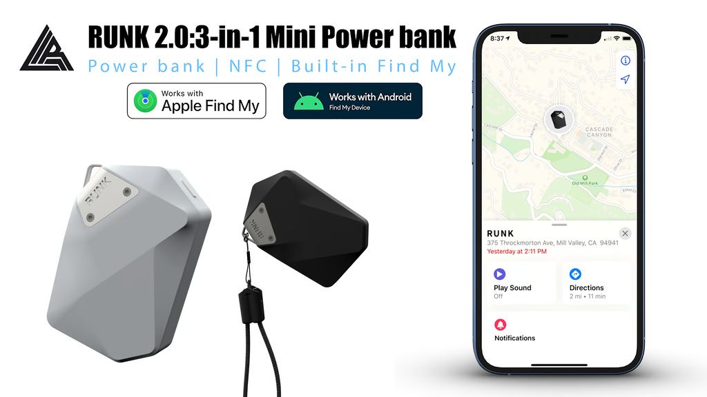 Kickstarter - RUNK2.0：Mini Power bankFindNFC3-IN-1