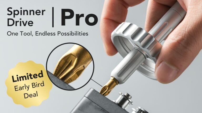 Kickstarter - Spinner Drive Pro x Anti-Slip Bits Grooved for Maximum Grip