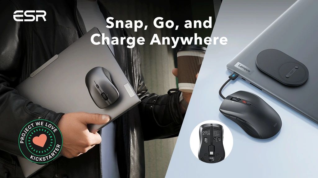 Kickstarter - The 1st Magnetic Wireless Mouse With Built-in Charging Cable