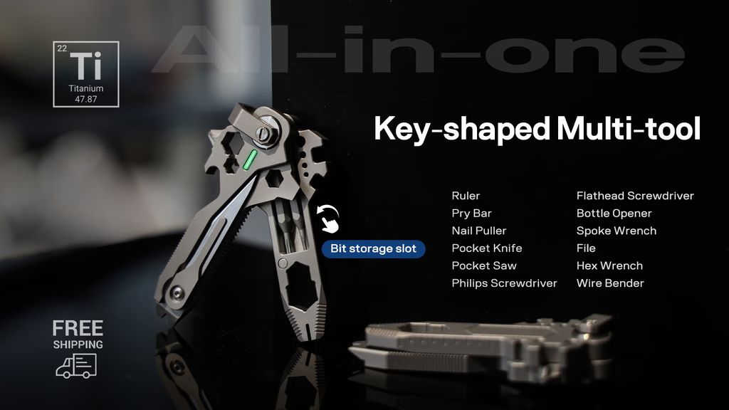 Kickstarter - KeyMaster 2.0 The Upgraded 18-in-1 Titanium EDC Tool