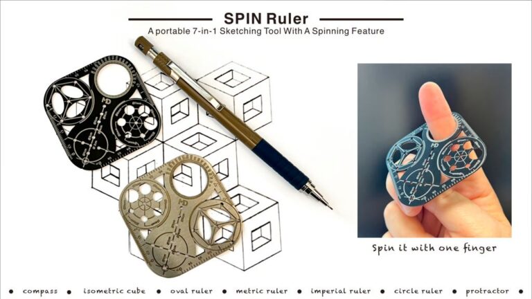 Kickstarter - SPIN Ruler - Compact sketch tool with a spinning feature