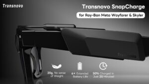 Kickstarter - Transnovo 1st Snap-On Portable Charger for Ray-Ban Glasses