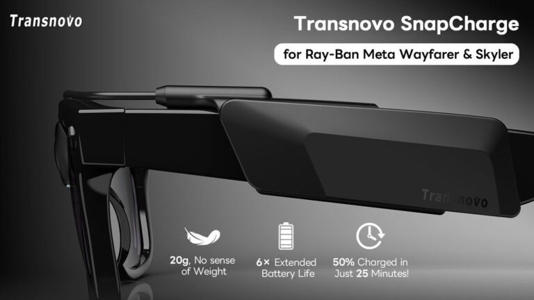 Kickstarter - Transnovo 1st Snap-On Portable Charger for Ray-Ban Glasses