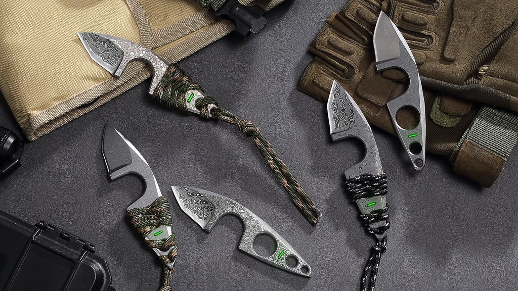 Kickstarter - Archcore Mini Neck Knife 4 Damascus EDC, Only 1.38oz39g