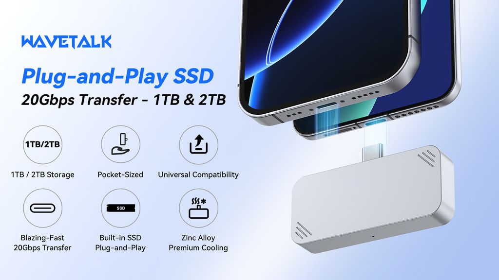 Kickstarter - Wavetalk Your 20Gbps Plug & Play SSD for Fast, Easy Storage