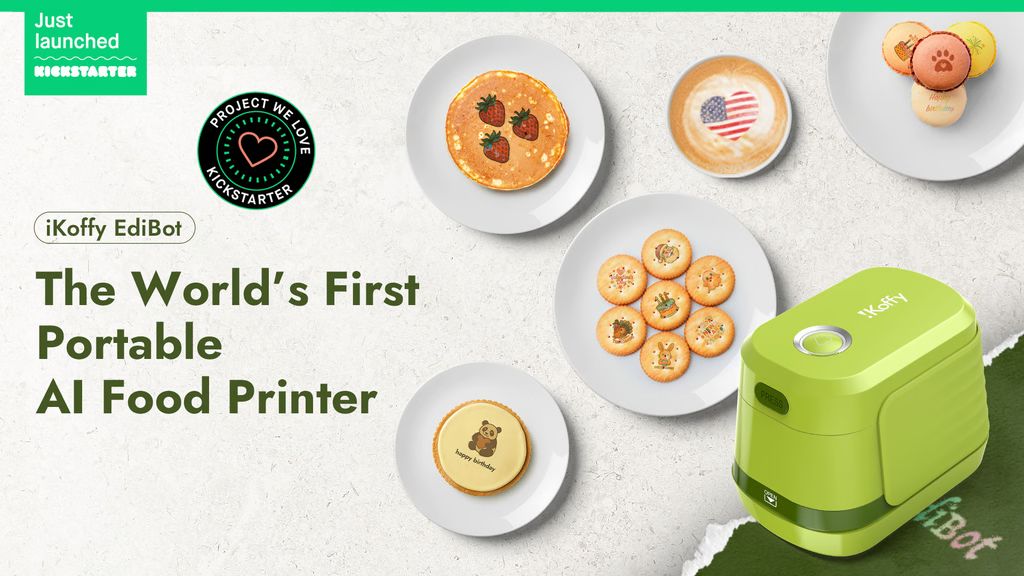 Kickstarter - iKoffy EdiBot the First AI Portable Full-Color Food Printer
