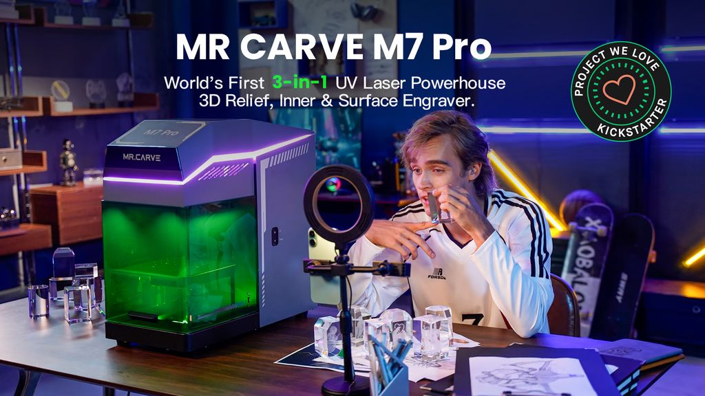 Kickstarter - M7 Pro A 3D Relief-Inner-Flat UV Laser Engraving Powerhouse
