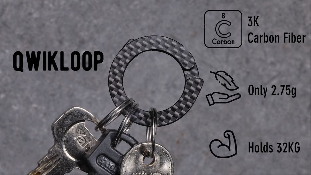 Kickstarter - QWIKLoop - Ultrathin and lightweight carbon fiber keyring