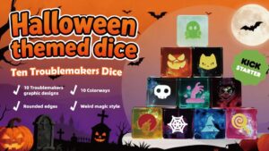 Kickstarter - Halloween themed dice Ten Troublemaker Dice