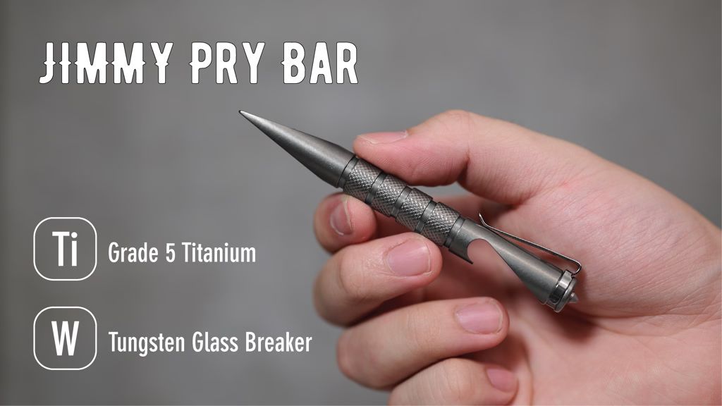 Kickstarter - Jimmy Pen shaped EDC Titanium Prybar with knurled grip