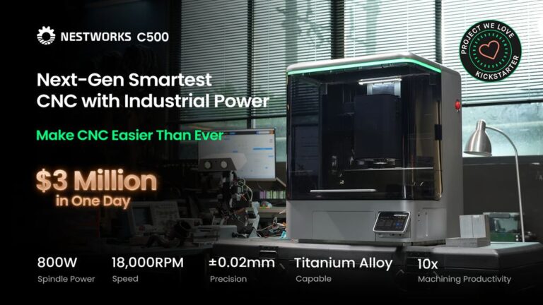 Kickstarter - NestWorks C500 - Next-Gen Smartest CNC with Industrial Power