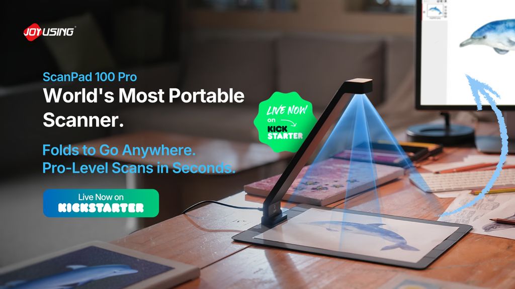 Kickstarter - ScanPad 100 Pro, World's Most Portable Scanner — Folds to Go