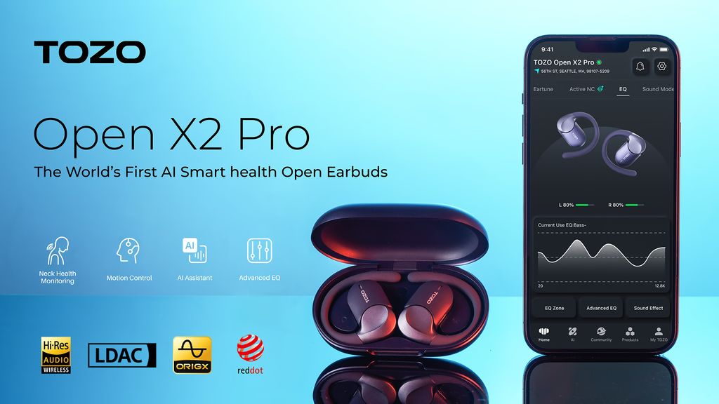 Kickstarter - TOZO - The World's First AI Smart Health Open-Ear Headphones