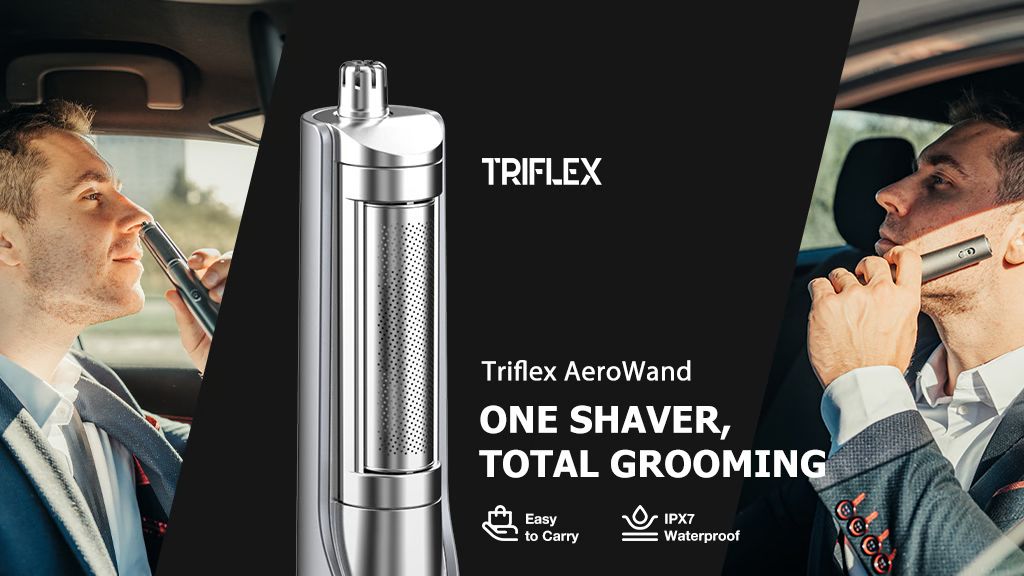 Kickstarter - Triflex AeroWand Quick-Clean Shaver for Face & Nose
