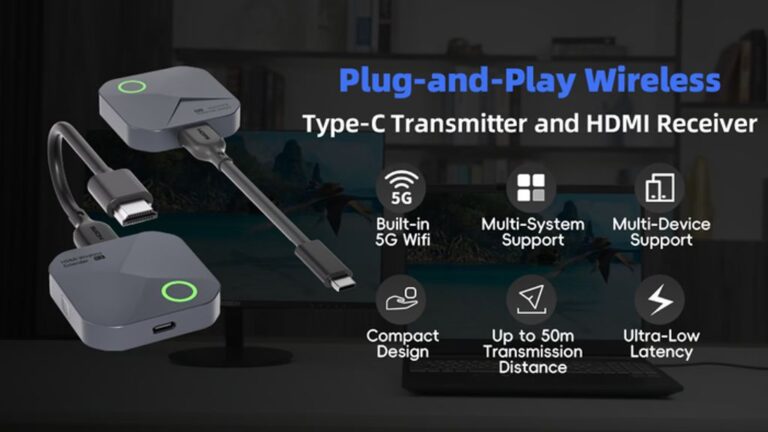 Kickstarter - Plug-and-Play Wireless Type-C Transmitter and HDMI Receiver