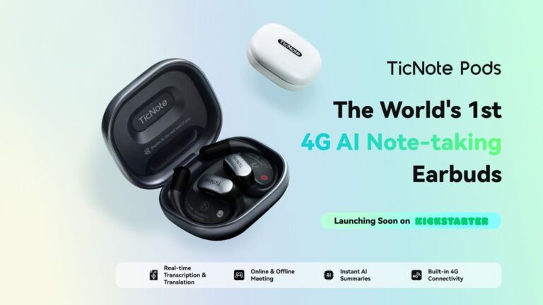 Kickstarter - TicNote Pods World’s 1st 4G AI Note-Taking Earbuds