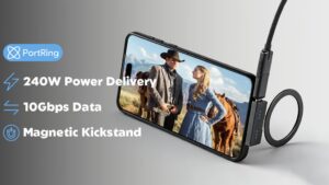 Kickstarter - PortRing Phone Stand with 240W Charging & 10Gbps Data Trans