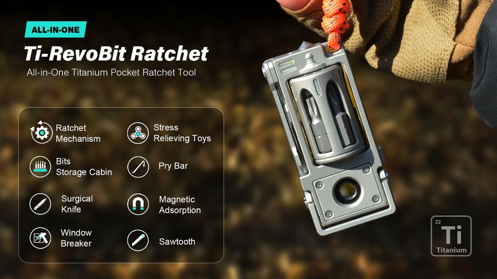 Kickstarter - Ti-RevoBit Ratchet - Titanium Multi-Tool for Everyday Carry