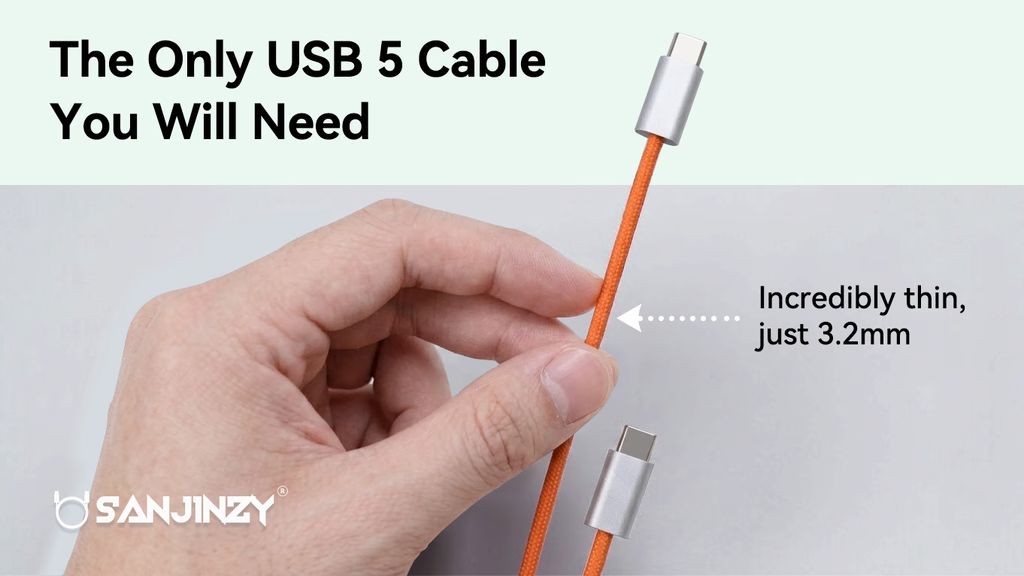 Kickstarter - SANJINZY Gen4 240W Hyper-Thin USB 5 Metal USB-C Cable