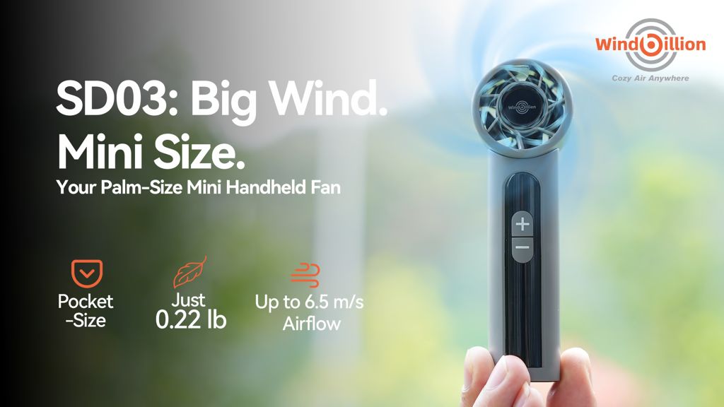 Kickstarter - SD03 Your Palm-Size Mini Handheld Turbo Fan
