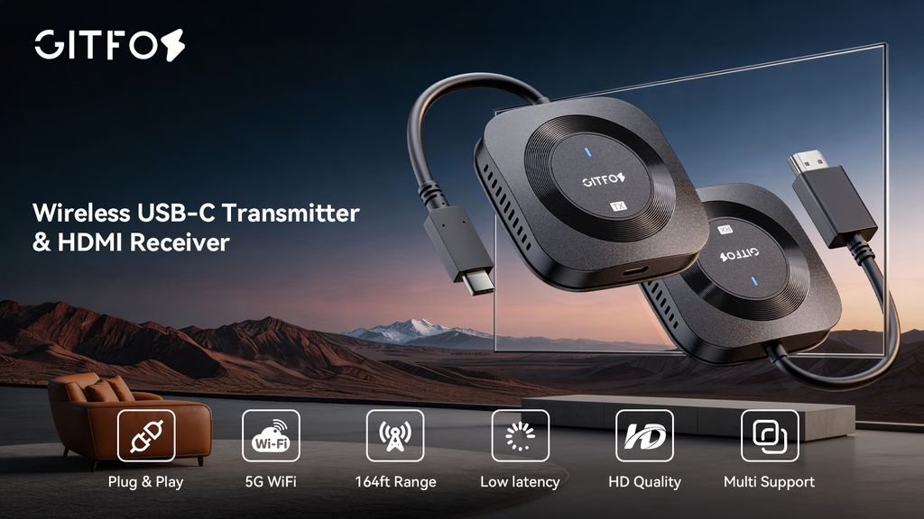 Kickstarter - Wireless USB-C Transmitter & HDMI Receiver No WiFi Needed