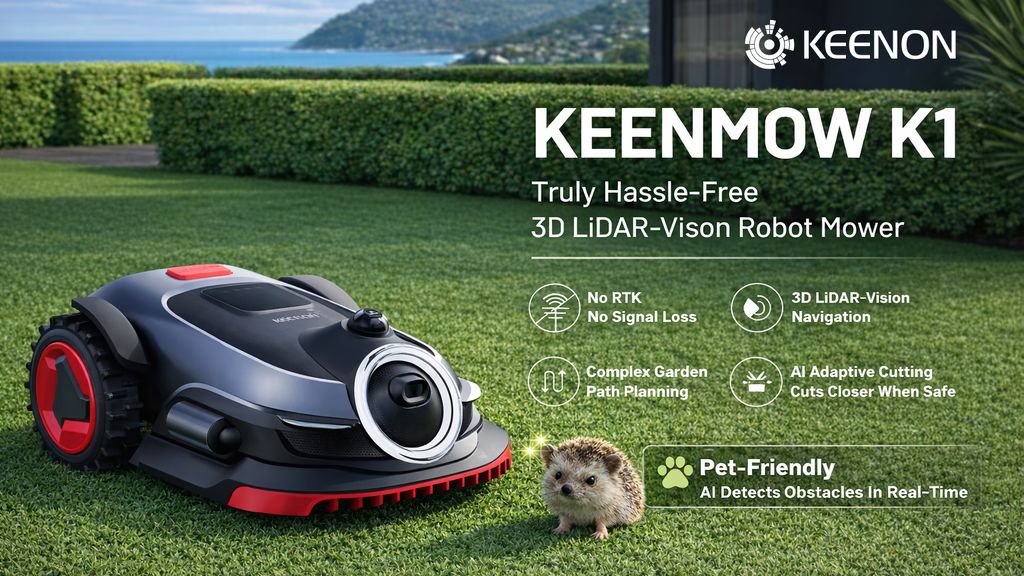 Kickstarter - KEENMOW K1 Truly Hassle-Free 3D LiDAR-Vision Robot Mower