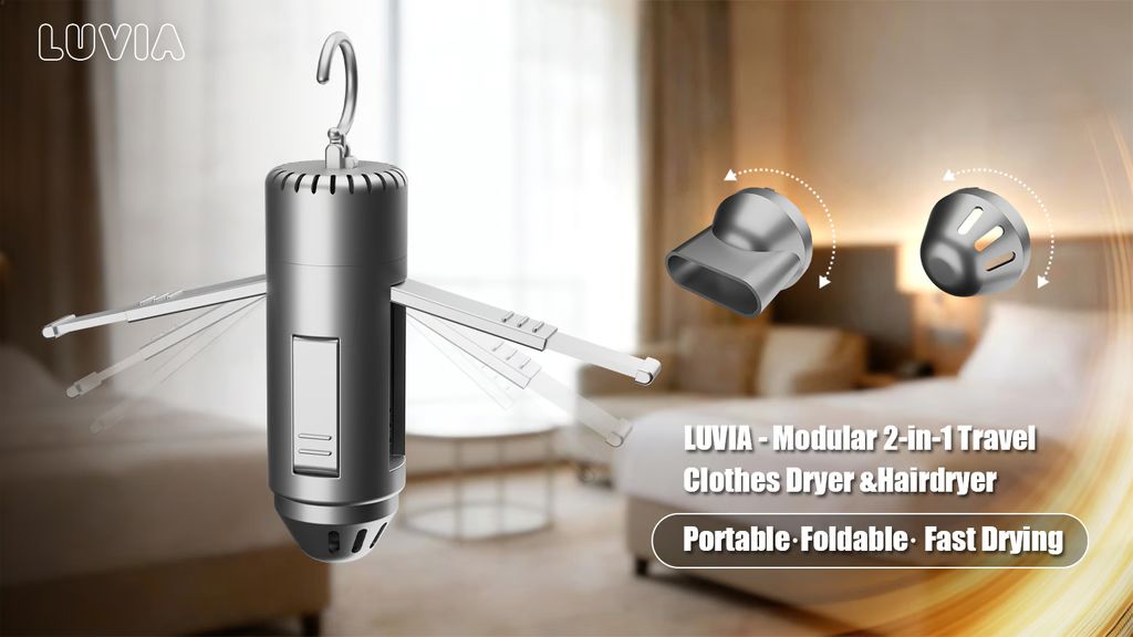 Kickstarter - LUVIA - Modular 2-in-1 Travel Clothes Dryer & Hairdryer