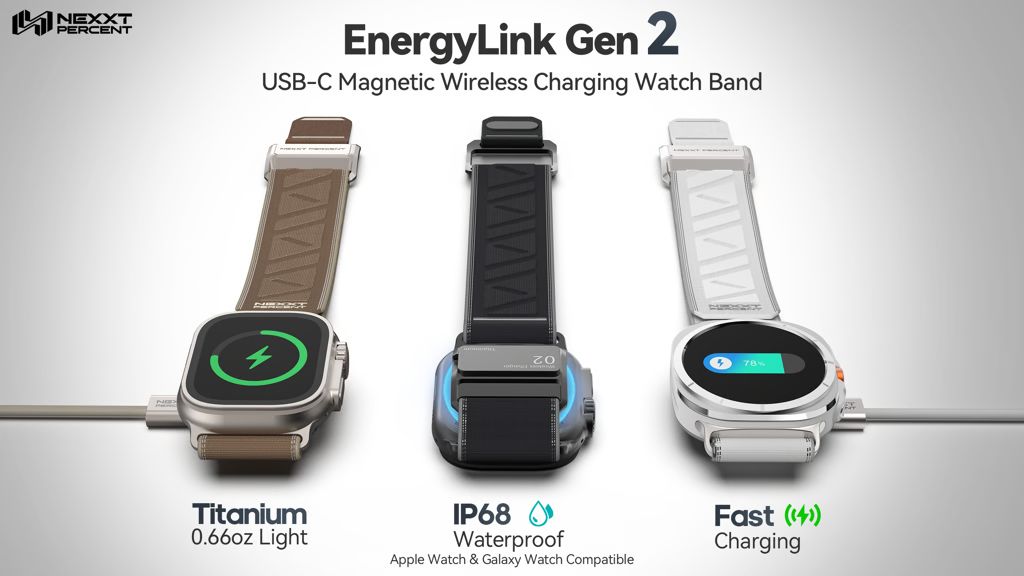 Kickstarter - EnergyLink Gen 2 Titanium 2-in-1 Apple Watch Charger Band