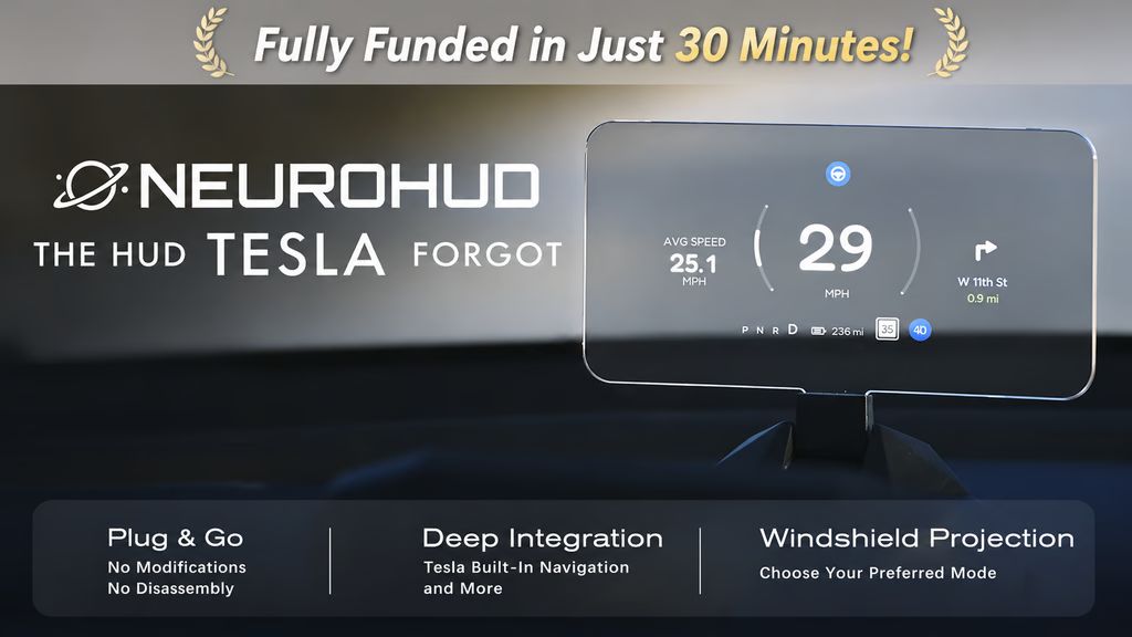 Kickstarter - NeuroHUD The Heads-Up Display Tesla Forgot
