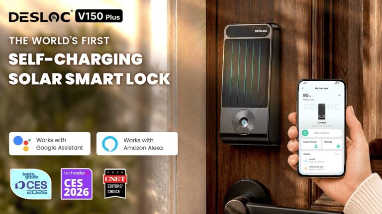 DESLOC V150 Plus- World's First Low-Light Self-Charging Smart Lock