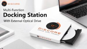 DISCORE- 9-in-1 DVD Drive Hub for Creators, Ports & Storage