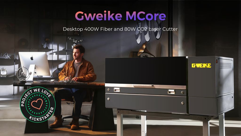 Kickstarter - Gweike MCore Desktop 400W Fiber and 80W CO2 Laser Cutter