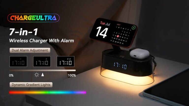 ChargeUltra G4- 7-in-1 Wireless Charger with Ambient Clock