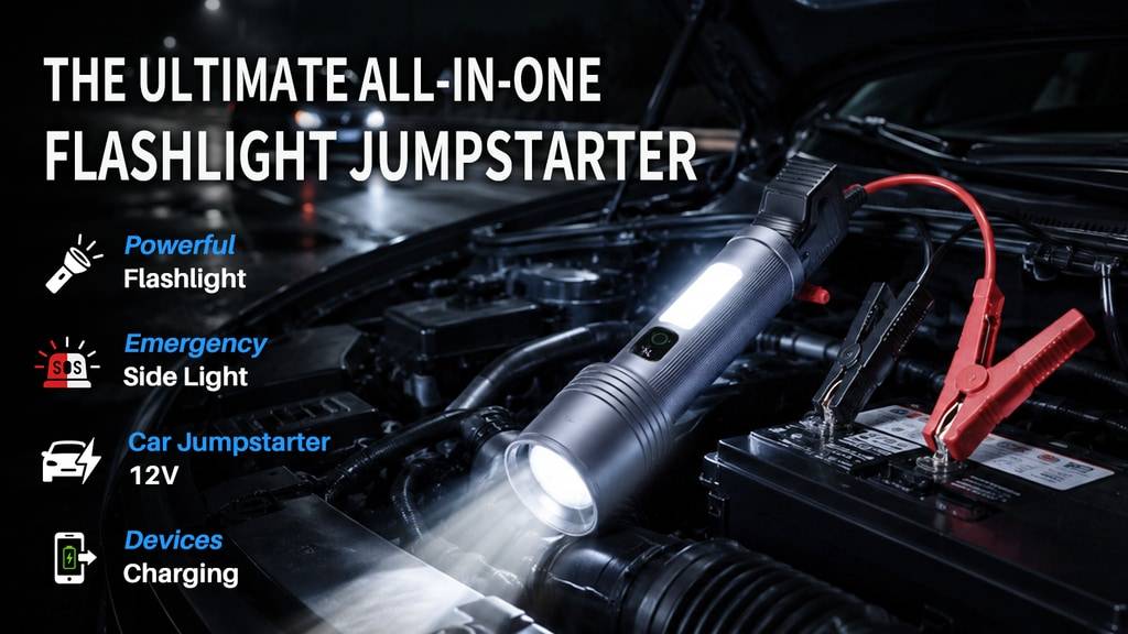 FlashRev S1- 4-in-1 Flashlight, Jump Starter & Power Bank
