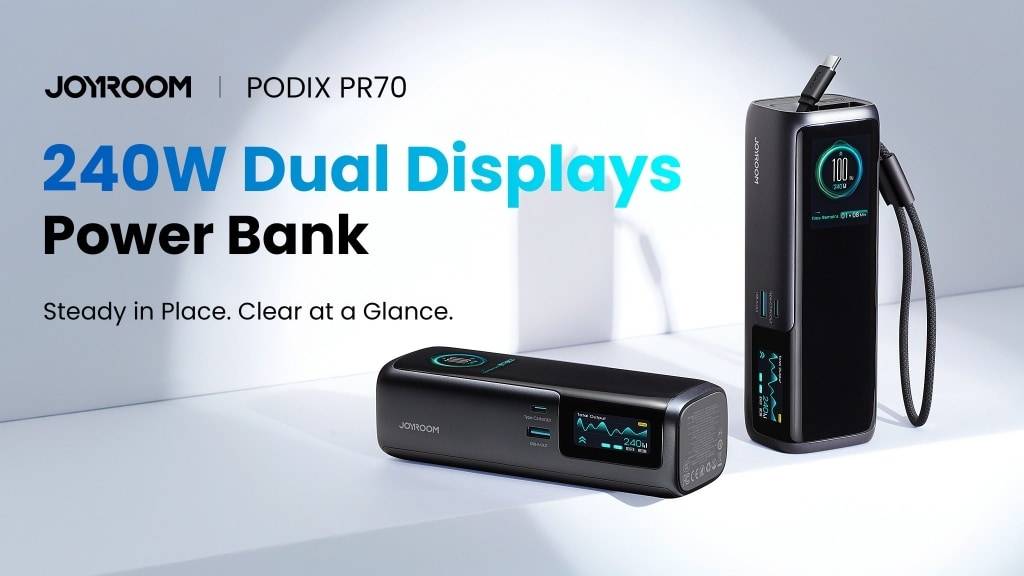 JOYROOM PODIX PR70- 240W Power Bank with Dual TFT Displays
