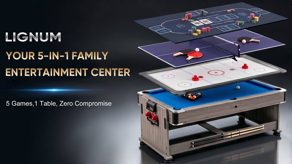 LIGNUM Multi-Game Table - 5 Games, 1 Table, Zero Compromise