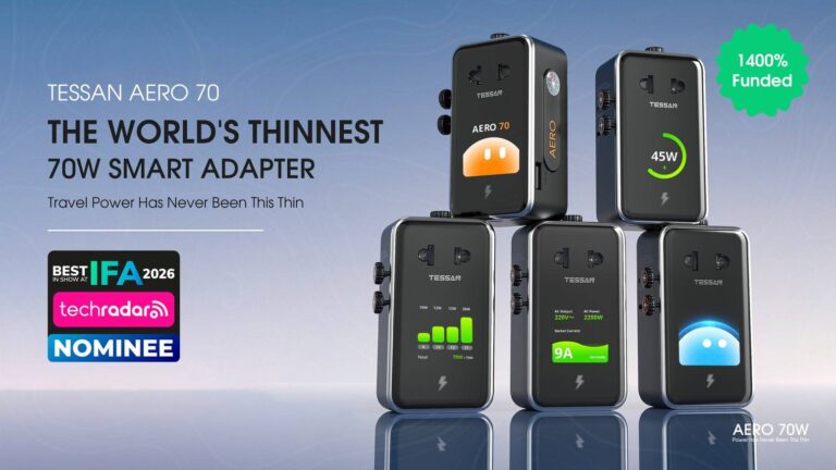 TESSAN AERO 70- Smart Travel Adapter for Global Travel