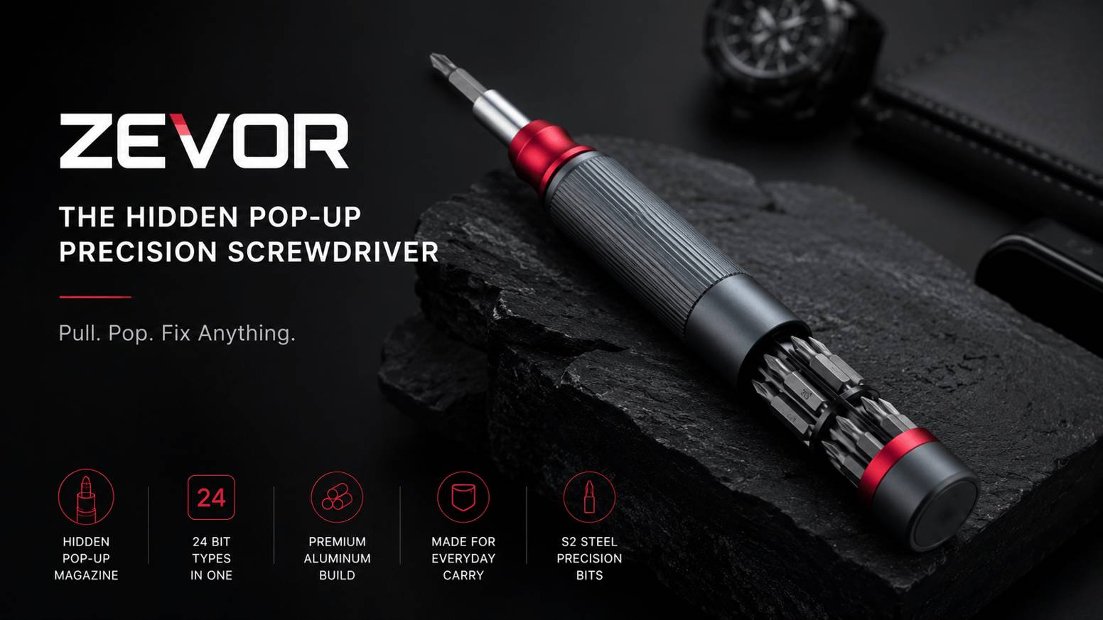 ZEVOR- The Hidden Pop-Up Precision Screwdriver