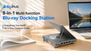 BluHub- 9-in-1 Blu-ray Hub for Memories, Ports & Storage