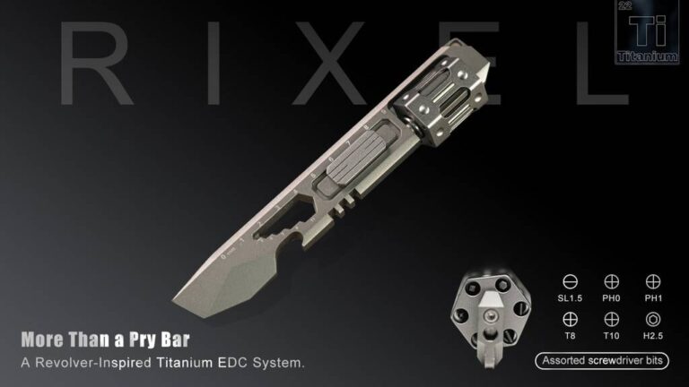 RIXEL- A Revolver-Inspired Titanium Multi-Tool Pry Bar