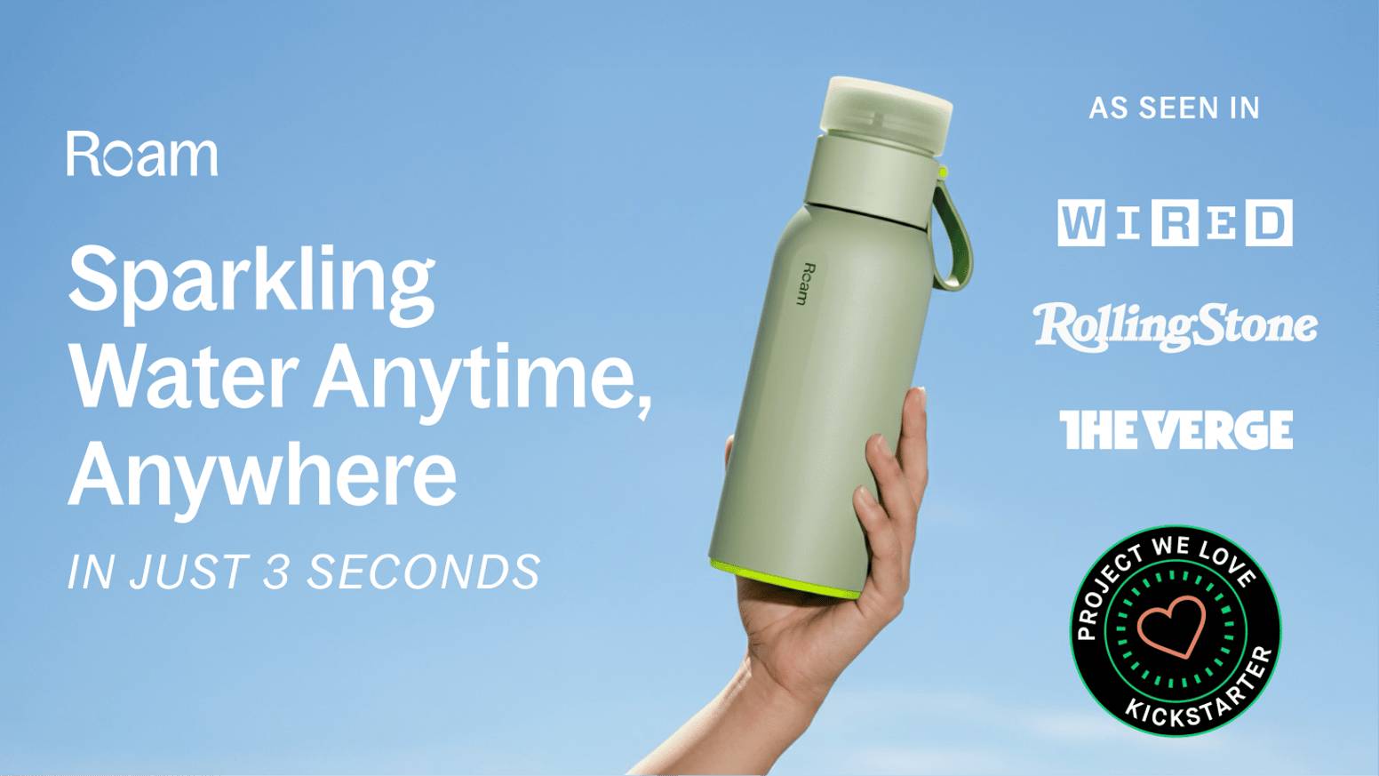Roam SodaTop- Make Sparkling Water Anywhere, Anytime