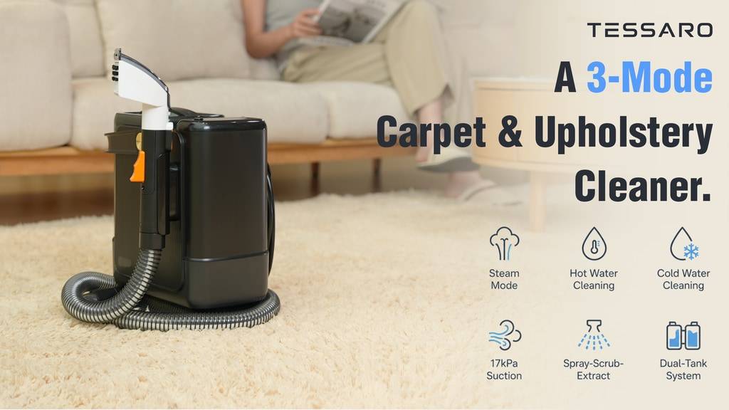 Tessaro- 3-Mode Portable Carpet & Upholstery Cleaner