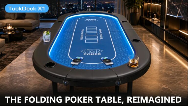 TuckDeck X1 The Folding Poker Table With Charging Station