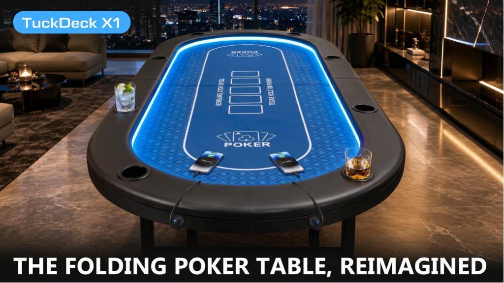 TuckDeck X1 The Folding Poker Table With Charging Station