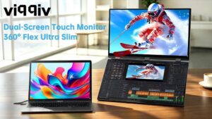 Viqqiv Dual-Screen Touch Monitor - 360° Flex Ultra Slim
