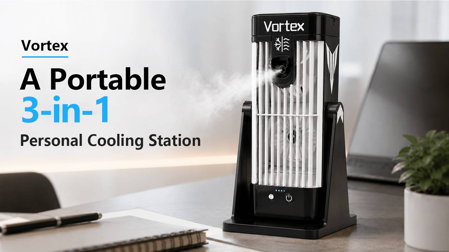 Vortex- 3-in-1 Personal Cooling Fan with Ice Mist