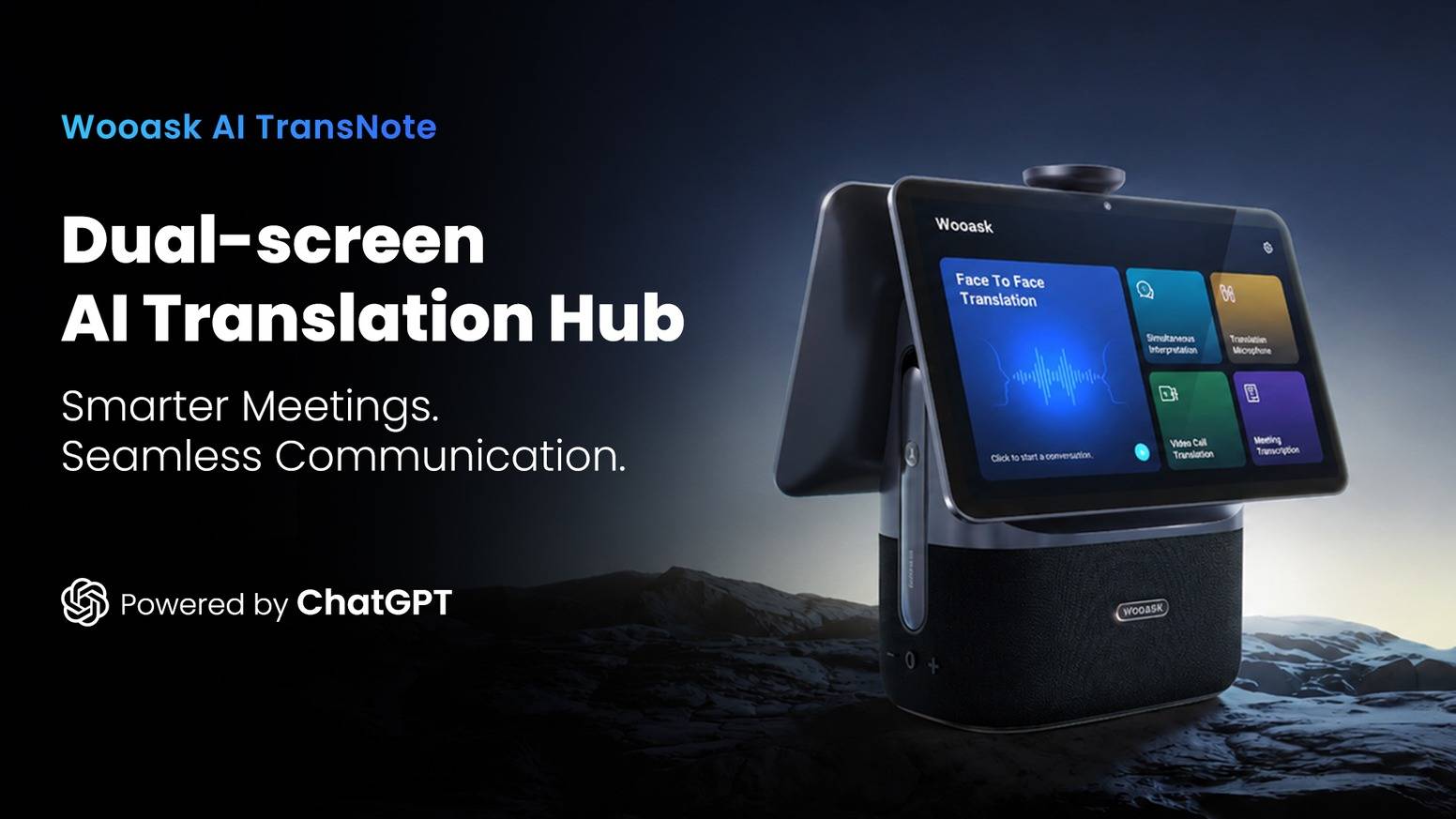 Wooask TransNote- Dual-Screen AI Translation Hub