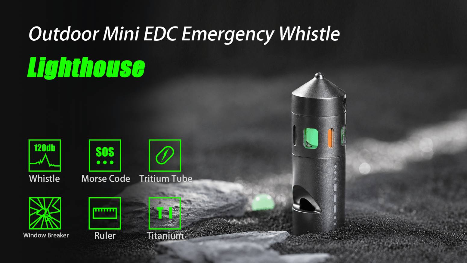 Lighthouse- Outdoor Mini EDC Emergency Whistle