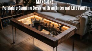 MAXG-ONE- Foldable Gaming Desk with an Internal Lift Vault