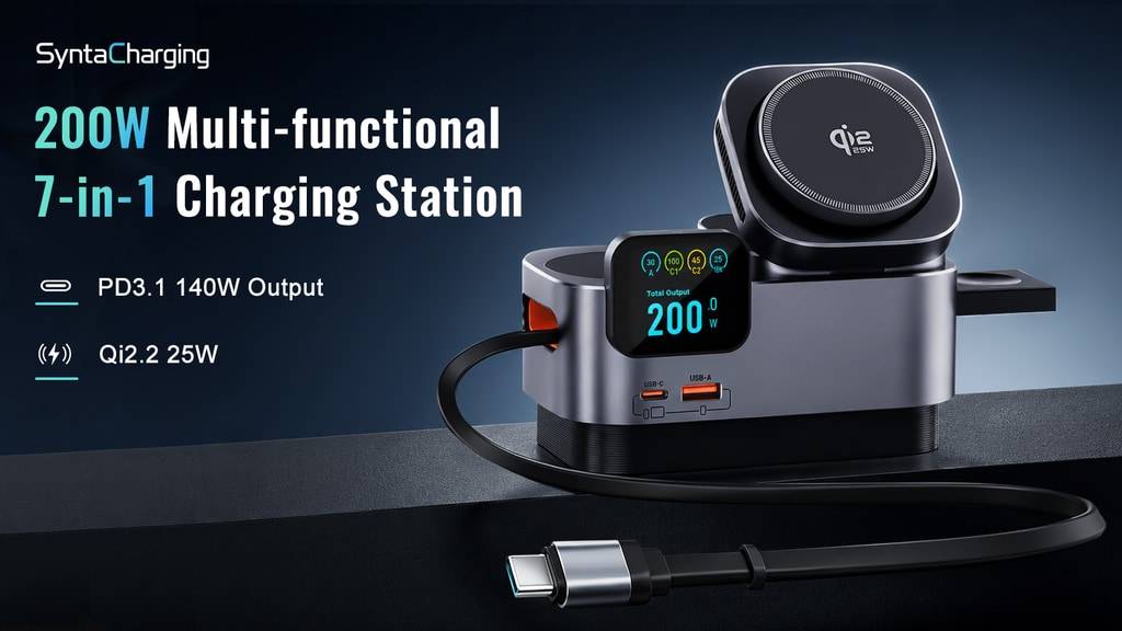 SyntaCharging 200W Multi-functional 7-in-1 Charging Station